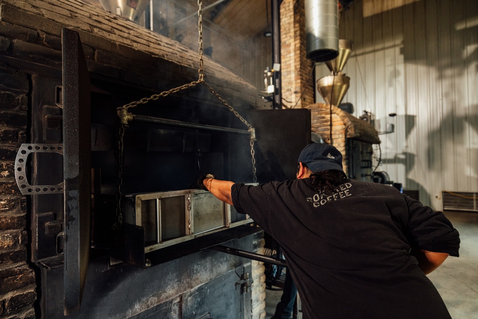 Loading the roaster.